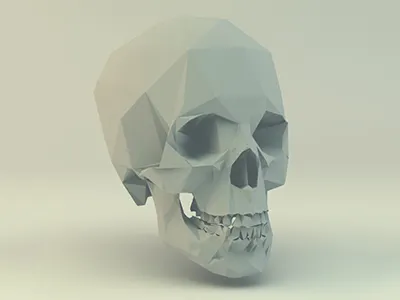 Low Poly Skull 3d c4d low poly lowpoly model polygon skull