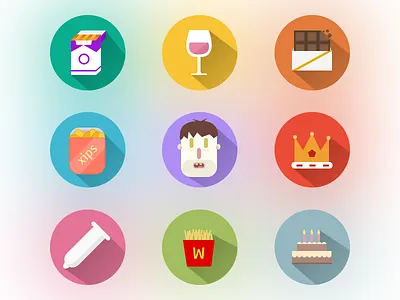 cravings icons blur cravings flat gradient long pills shadow vices wow