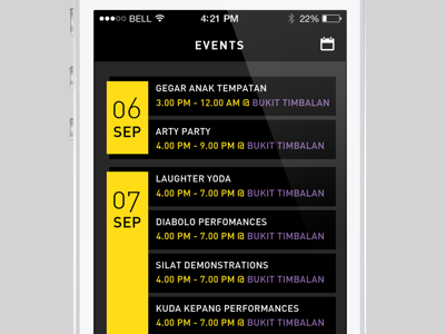 JBAF Events app design interface ios7 psd sketch ui user ux