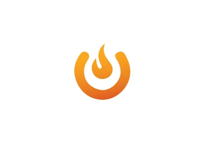 Startup brand branding corporation flame logo logomark mark on power