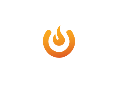 Startup brand branding corporation flame logo logomark mark on power