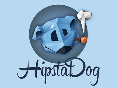 HipstaDog dog hipster logotype smoke