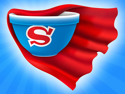 Super Bowl blue bowl cape glow gradient mesh illustrator red s starburst super bowl super hero vector