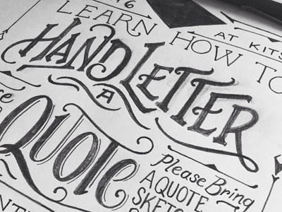Lettering Class hand lettering pencil sketch