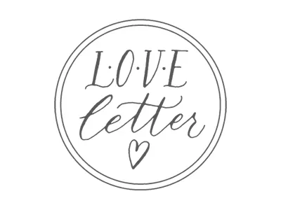 Love Letter Stamp calligraphy circle hand lettering heart letter love mark script simple stamp stationery valentines