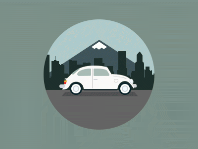 Introducing Drew automobile bug car city flat illustration litmus mount hood oregon portland vehicle volkswagen