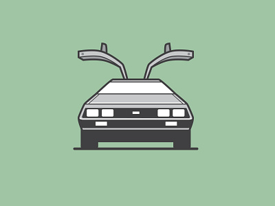 #4 Delorean back to the future car delorean digital freelance illustrator illustration vector