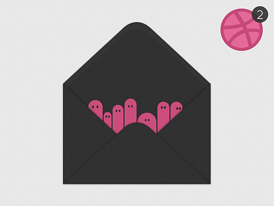 Dribbble Invite cartoon dark dribbble dribbble invite envelope giveaway invite letter minimal pink post worm things