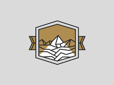 Badge badge illustration mountain ribbon valley vector