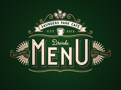 Saunders Park Cafe lettering logo signage typography