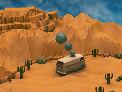 Breaking Bad (Low Poly) 3d brba breaking bad breakingbad c4d desert heisenberg low poly meth polygon tvshow