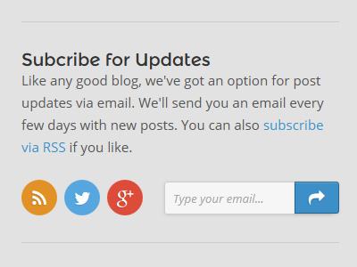 Sidebar Updates design form google rss sidebar social subscribe twitter ui web design website wordpress