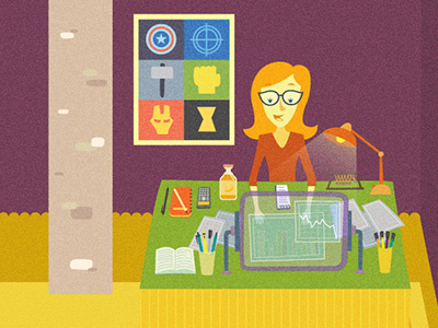 Analytics Stuff avengers character design flat illustration texture vector website work