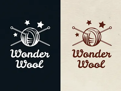 Wonder Wool knitting knitting needle logo logotype needles stars wonder wool