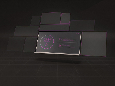 Digital Clock. c4d clock neon tron vray