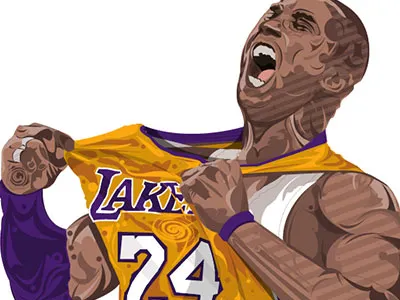Kobe Bryant "Heart of Gold" color illustration illustrator kobe kobe bryant lakers nba vector