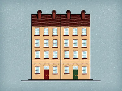 Buildings of the UK - Lauriston Place, Edinburgh buildings flat illustration speckled