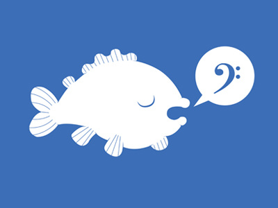 Bass cartoon cute fish fun illustration lol music pun vector