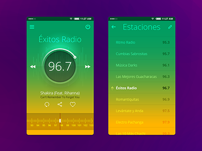 FM Radio UI app gui mobile radio ui ux