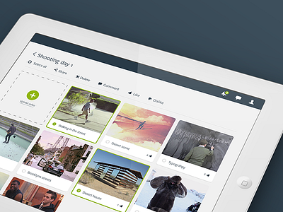 Rush flat design interface ipad ui upload video