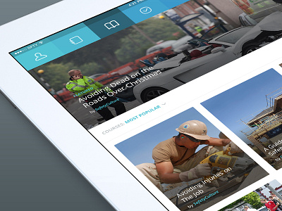Course Feed bar blue courses feature feed filter ipad ui ux