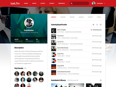 Last.fm (2) flat lastfm ui web design website