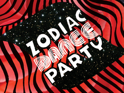 Zodiac Dance Party astrology astronomy dance drawing hand drawn type illustration party stars texture type typography zodiac