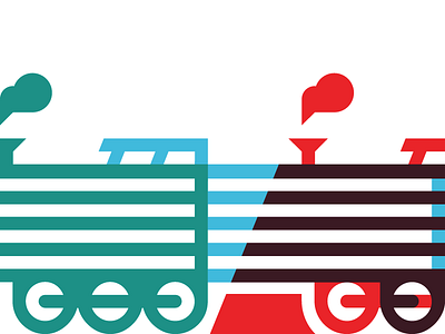 Engine Yard Redesign branding illustration overlay train