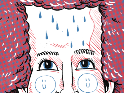 Sweatin' 3 color brush character comic hair halftone illustration line art pop culture zine