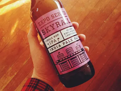 Skryail Single Hop IPA beer bottle craft beer packaging screenprinted