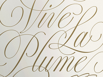 Vive La Plume calligraphy copperplate cursive drawing lettering pen poster script sketch spencerian type typography