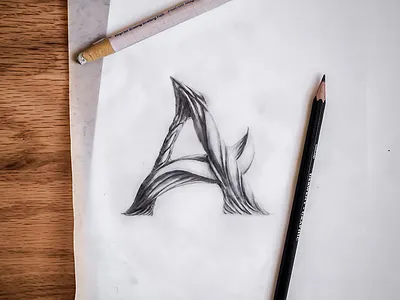 A a curves drawing letter lettering muscle pencil