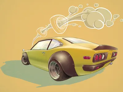 RX3 car digital drawing illustration jdm mazda photoshop rx3