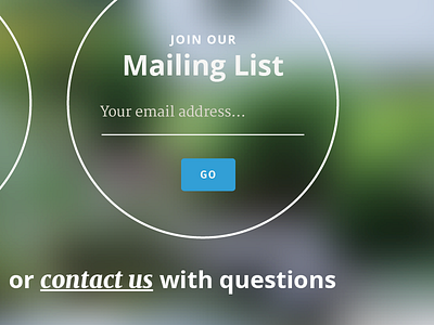 Join our Mailing List healthcare merriweather open sans web design