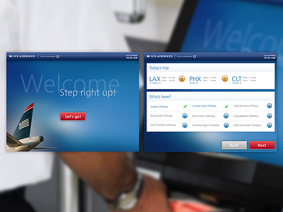 US Airways Kiosk redesign airline airport airways check checkin in kiosk passenger travel us