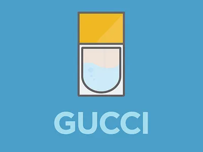 Gucci blue design flat gold gucci illustration minimal perfume philip joyce series