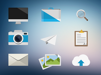 Flat Icons background blur flat icons image letter send upload