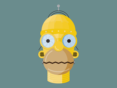 Robot H [w.i.p.] art homer illustration robot simpson sketch