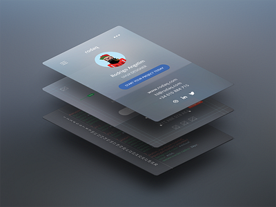 App Biz Cards app business cards css flat ios7 mockup perspective profile psd transparency wireframe