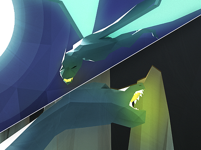 Low Poly Dragon Rebound 3d dragon illustration low poly