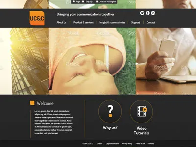 Communications Company Website Design communications icons website