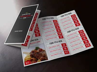 Multimenu Template cards food graphicriver illustrator logo menu personal stationery table template tent vector