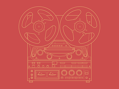 TEAC X-2000R illustration line vector