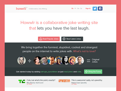 Howwlr Home Refresh design home interface landing page splash ui ux web website