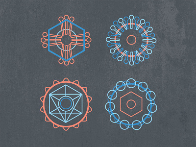 Virus Icons geometric icon illustration illustrator mandala pattern stroke virus