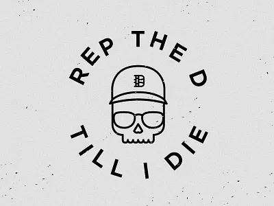 Till I Die detroit glasses hat illustration skull type vector