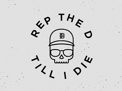 Till I Die detroit glasses hat illustration skull type vector