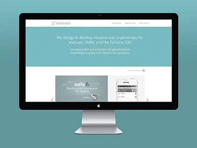 New website teaser balderdash blue desktop homepage monitor portfolio rabbit website