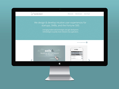 New website teaser balderdash blue desktop homepage monitor portfolio rabbit website