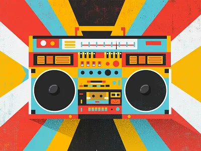 BOOOOOOOMbox boombox colors icon pop vintage